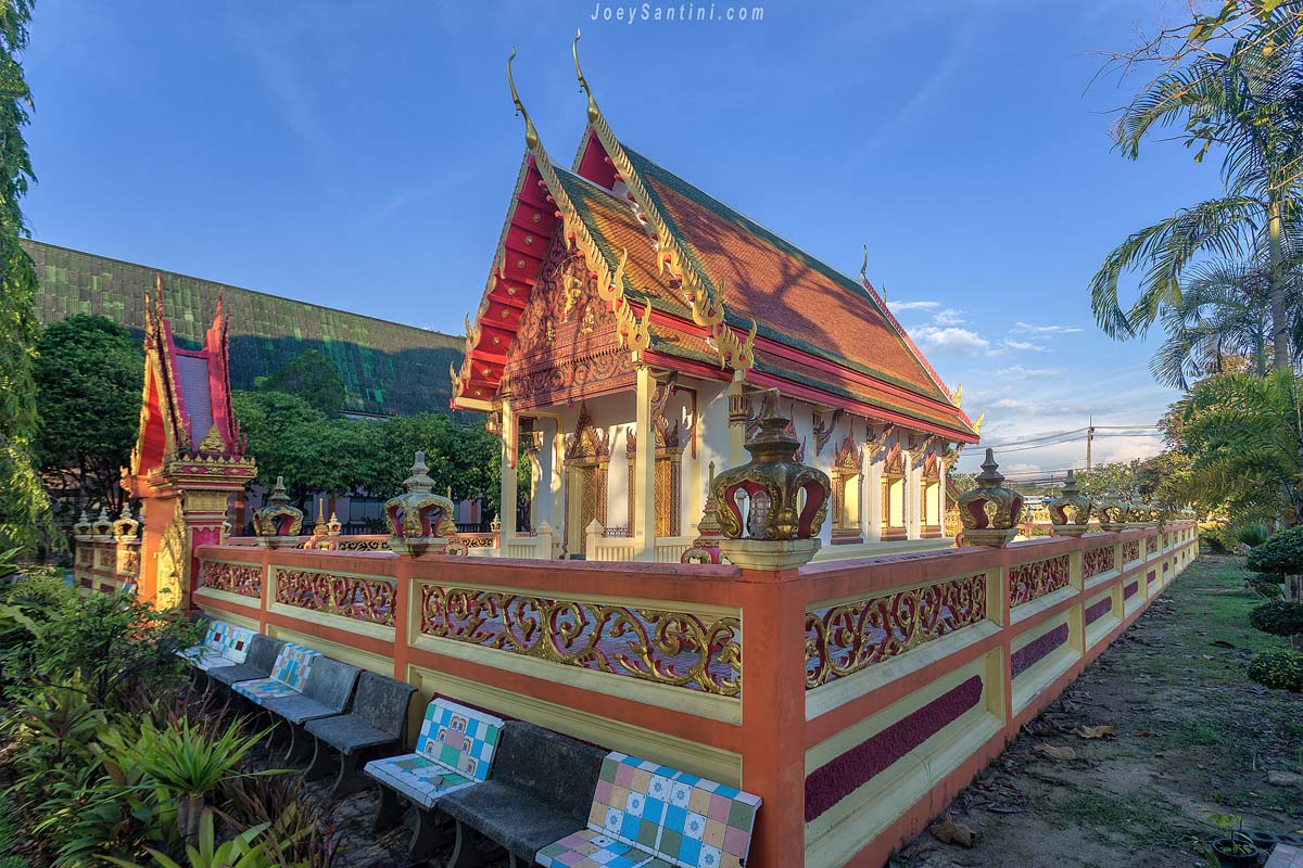 Thai temple with blue sky