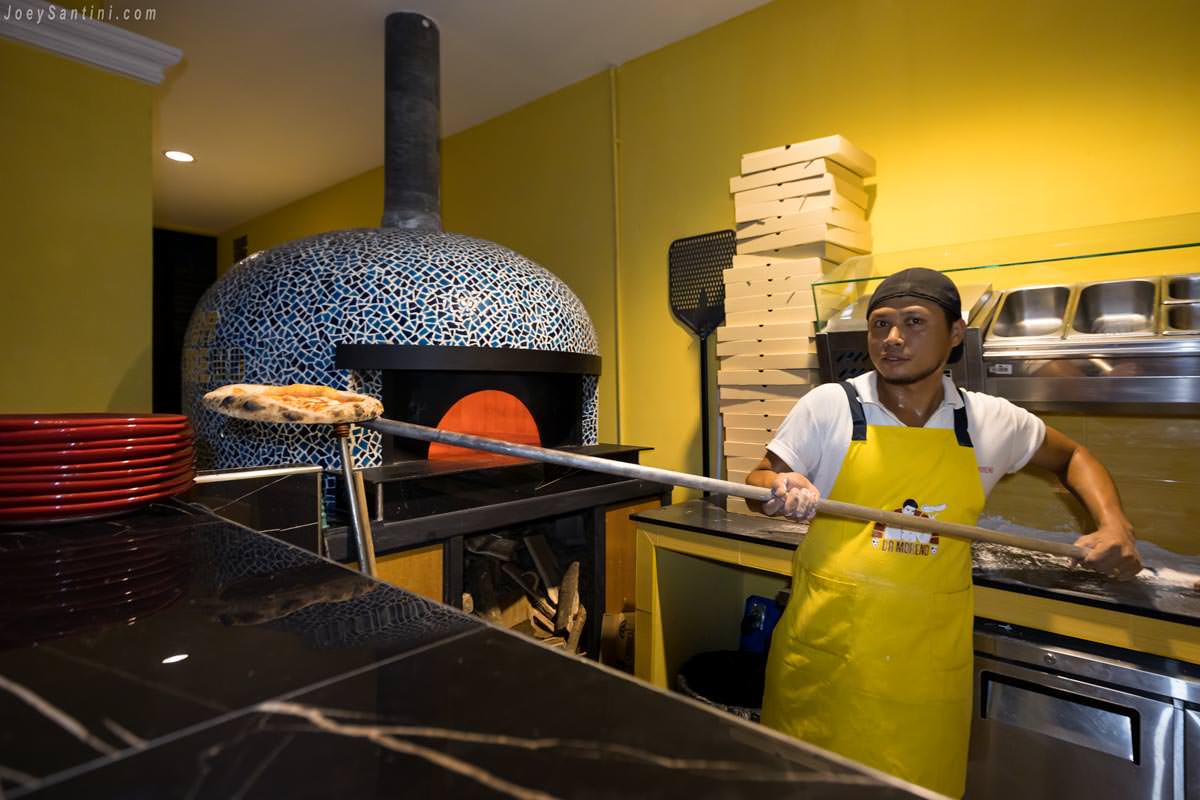 The Pizza Chef with a pizza shovel