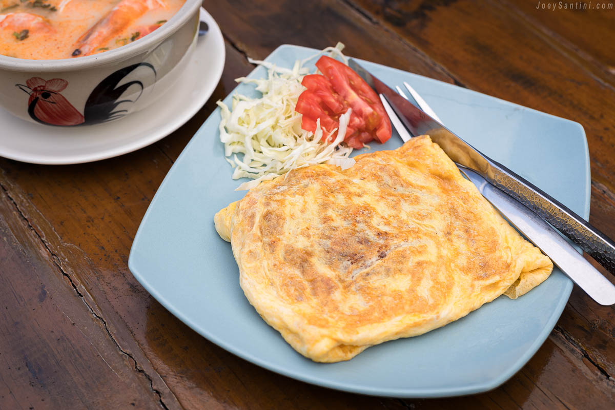 Omelet on a white dish