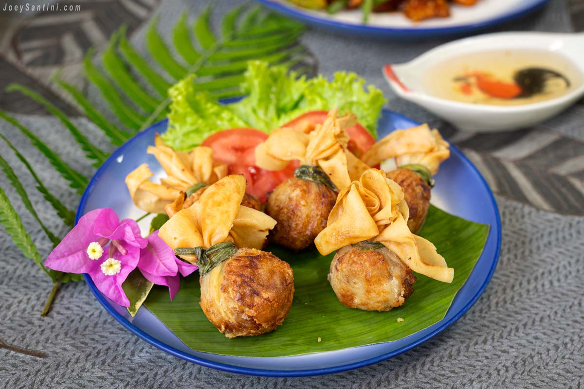 Crispy Thai spring rolls served at Khiang Kao Forest Cafe Phuket