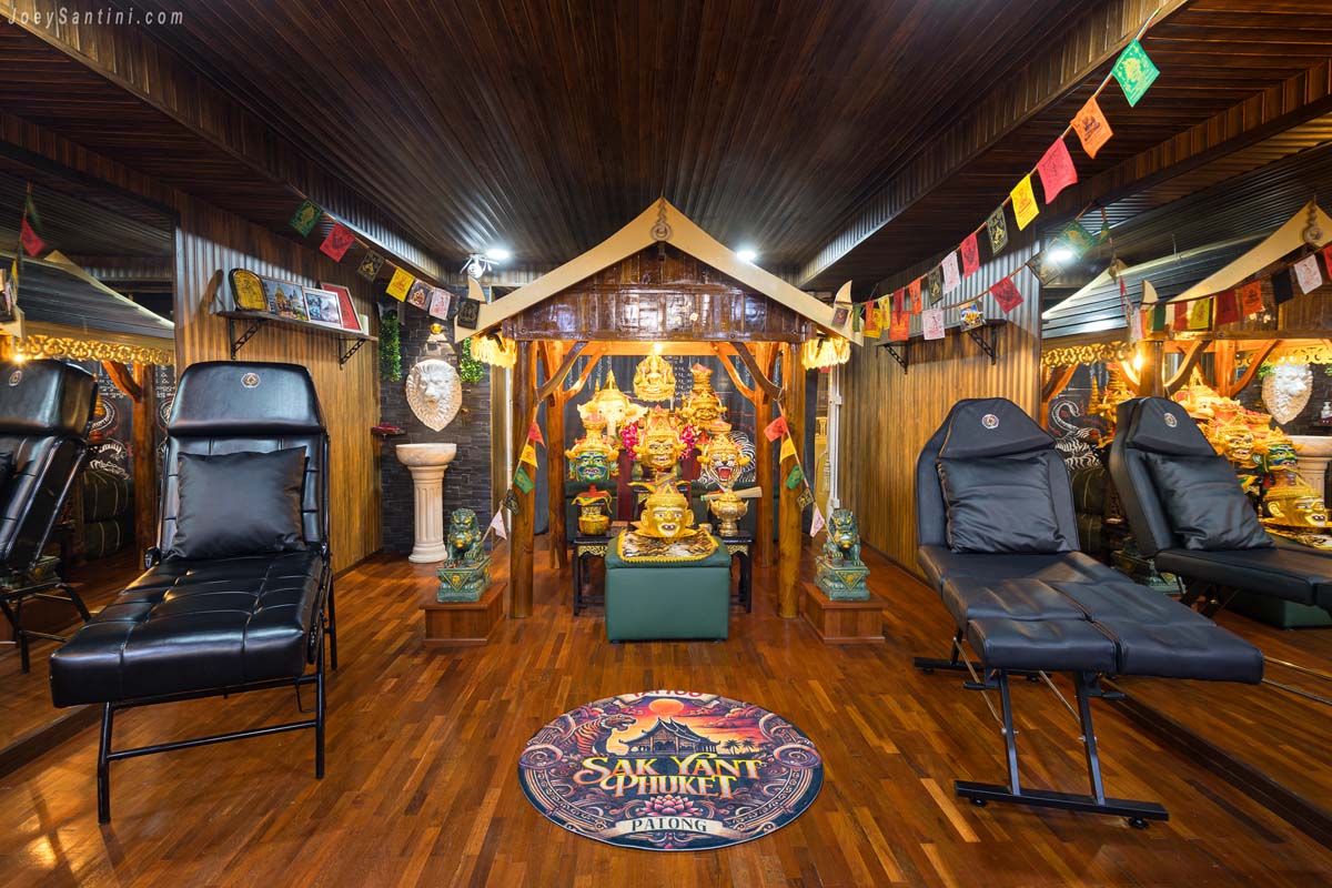 Photo of orange temple and 2 black beds