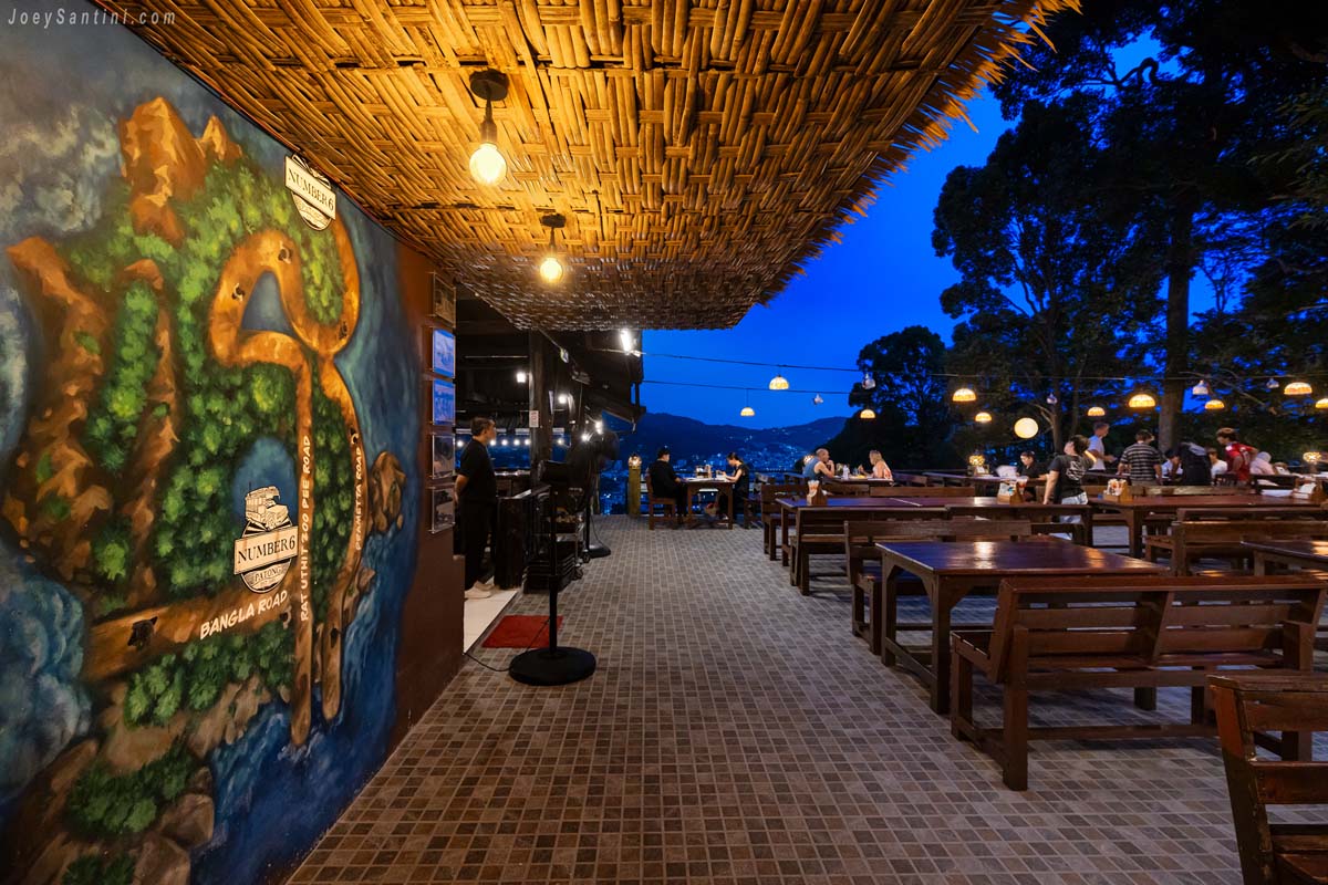 No 6 restaurant patong hill view terrace panorama Phuket