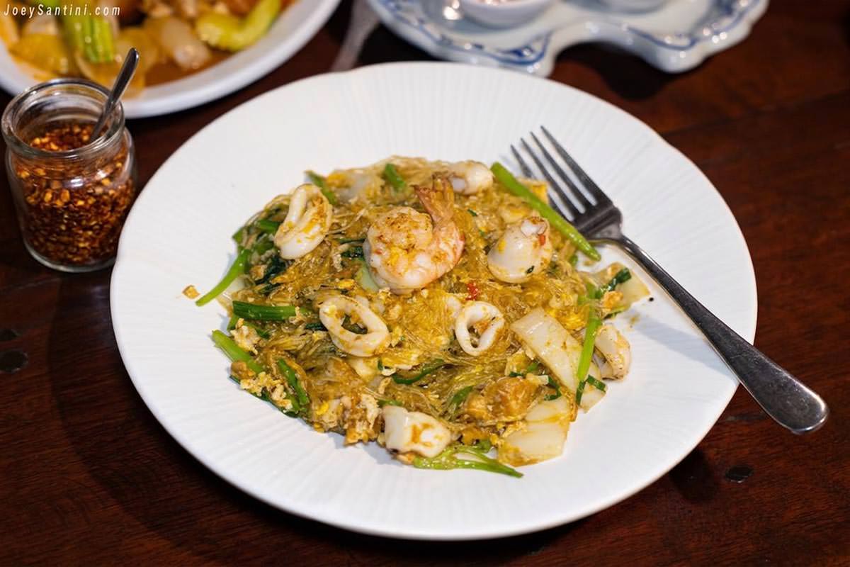 Stir Fried Thai Sukiyaki seafood dish At No 6 Restaurant Up The Hill Patong Phuket